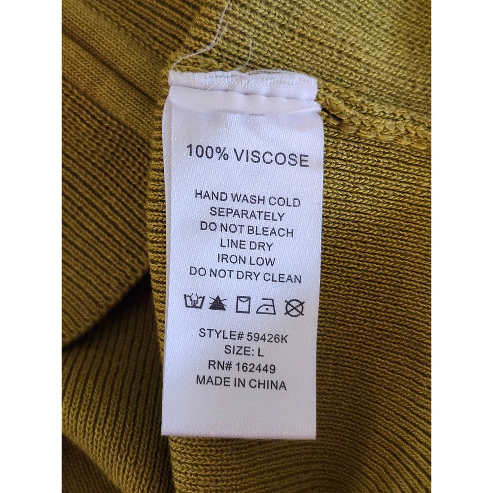 Milk & Honey Olive Green Corset Knit Top Women's L Long Sleeve Y2K - Picture 6 of 8